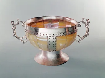 Silbermontierte Perlmutt-Wassail-Schale, 1650-1700